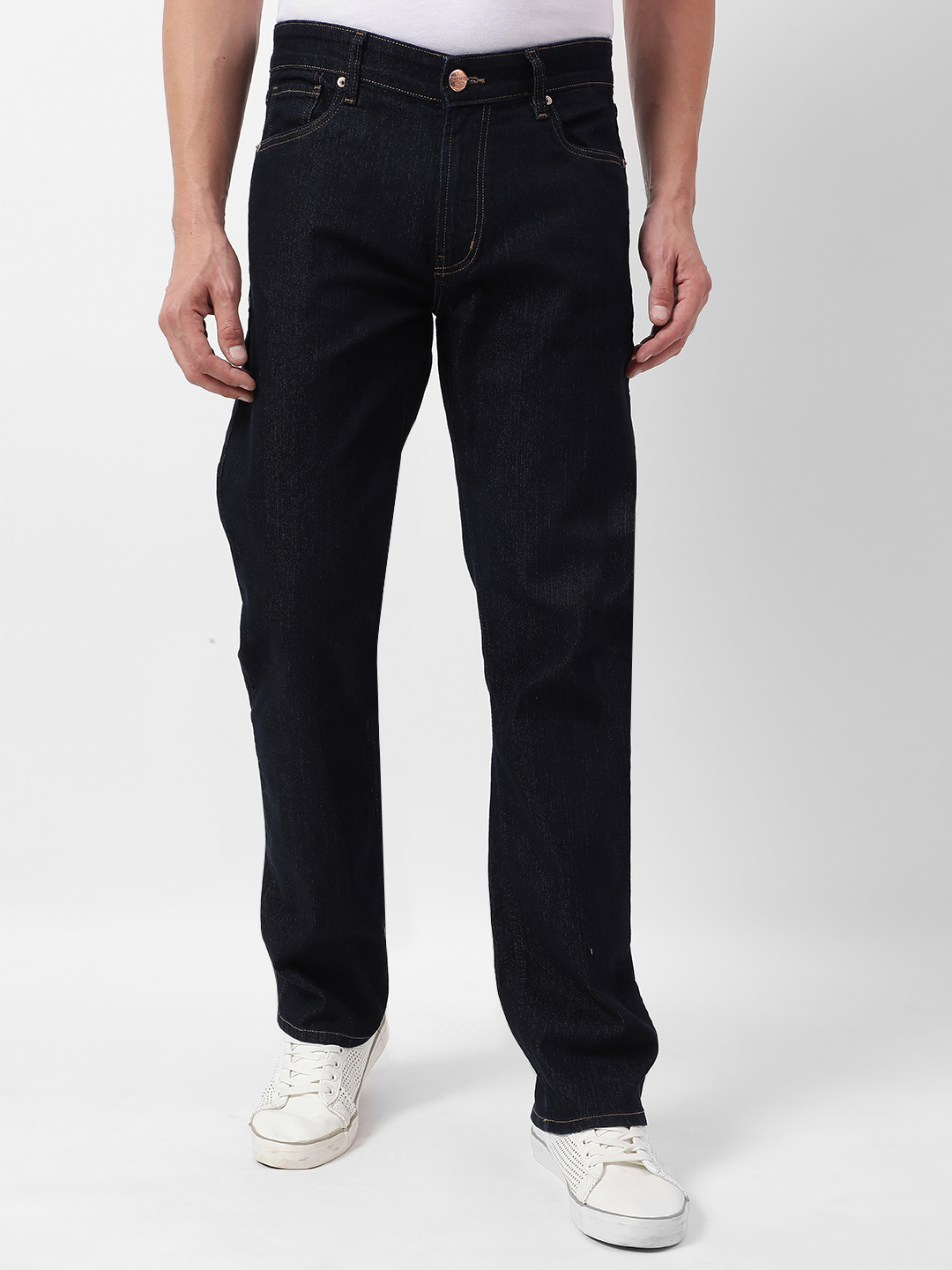 Numero Uno Men Solid Dark Blue Jeans